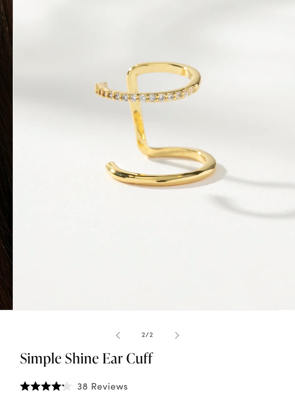 Uncommon James Gold Double Band Ear Cuff with Crystals
